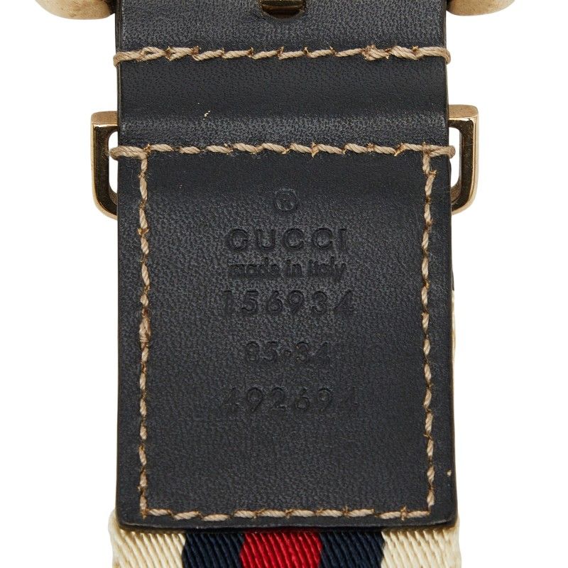Gucci Sherry Line Belt 85 34 Multicolor Canvas Leather — view 6