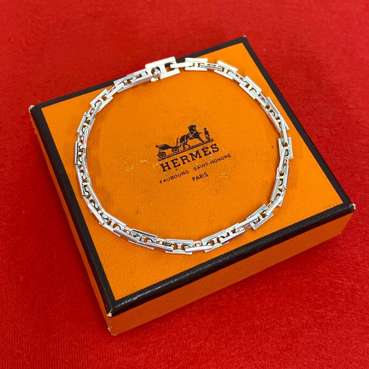 Hermes Vintage Cles MM 925 Sterling Silver Bracelet