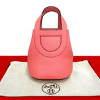 Hermes in the Loop 18 Taurillon Clemence Leather Handbag Mini Tote Rose Azalea