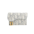 Dior Card Case Saddle Blue Mucard Holder