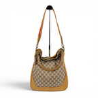 Gucci Bamboo Handle Sherry Line 2-Way Shoulder Bag GG Canvas Brown