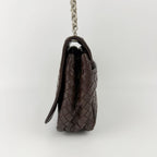 Bottega Veneta Intrecciato Chain Shoulder Flap Bag Leather Brown Vintage — view 5