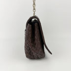 Bottega Veneta Intrecciato Chain Shoulder Flap Bag Leather Brown Vintage — view 6