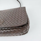 Bottega Veneta Intrecciato Chain Shoulder Flap Bag Leather Brown Vintage — view 9