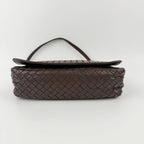 Bottega Veneta Intrecciato Chain Shoulder Flap Bag Leather Brown Vintage — view 7