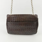 Bottega Veneta Intrecciato Chain Shoulder Flap Bag Leather Brown Vintage — view 4