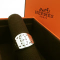 Hermes Point Sellier GM Ring Silver 53 GM and Paper