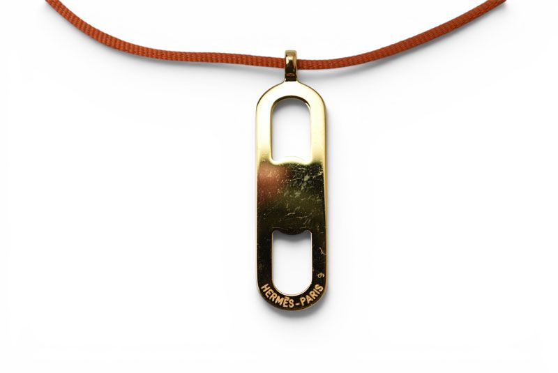 Hermes Choker Necklace Chaine D'ancre Maillon Orange Silver Vintage — view 7