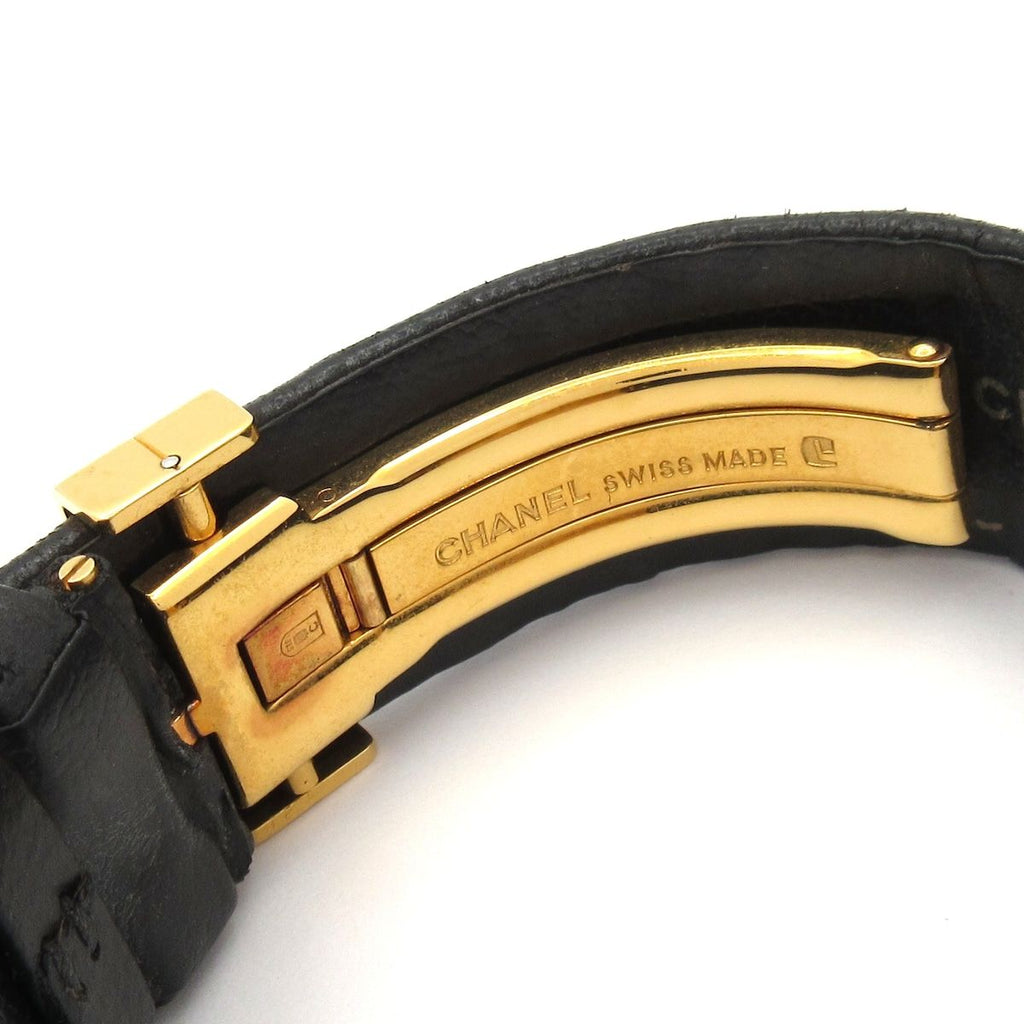 Chanel Watch Quilted 18k Yellow Gold Leather Strap Black — view 4