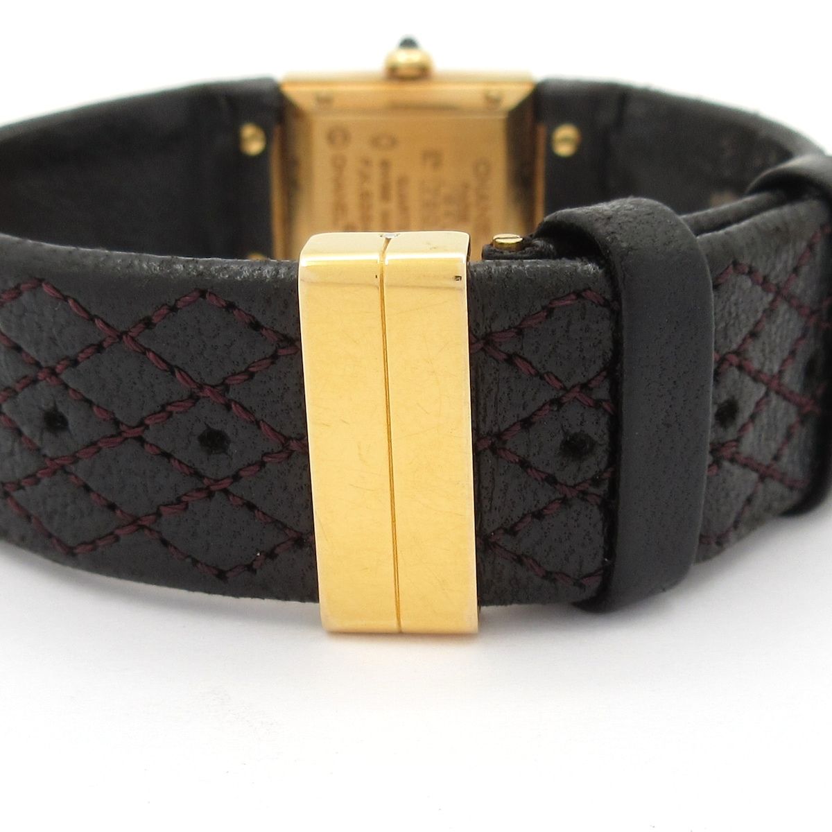 Chanel Watch Quilted 18k Yellow Gold Leather Strap Black — view 6