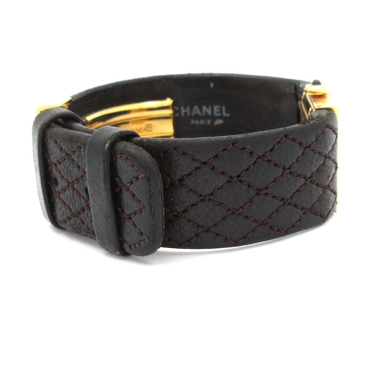 Chanel Watch Quilted 18k Yellow Gold Leather Strap Black — view 5