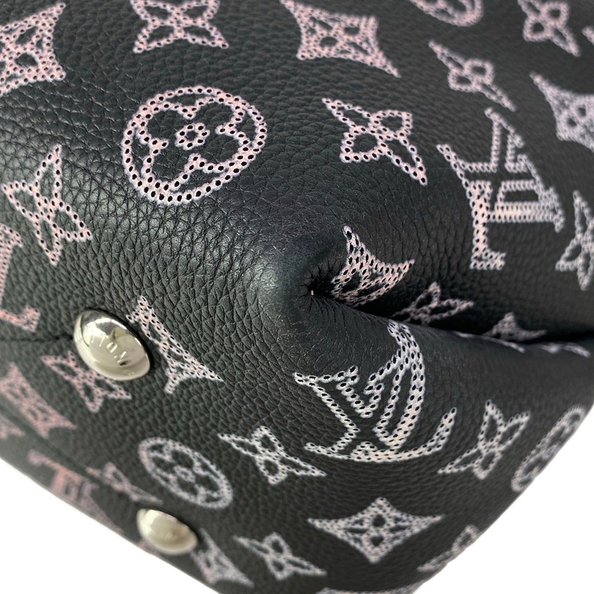 Louis Vuitton Handbag Mahina Bella Black Pink Cream Leather Cowhide — view 7