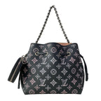 Louis Vuitton Handbag Mahina Bella Black Pink Cream Leather Cowhide