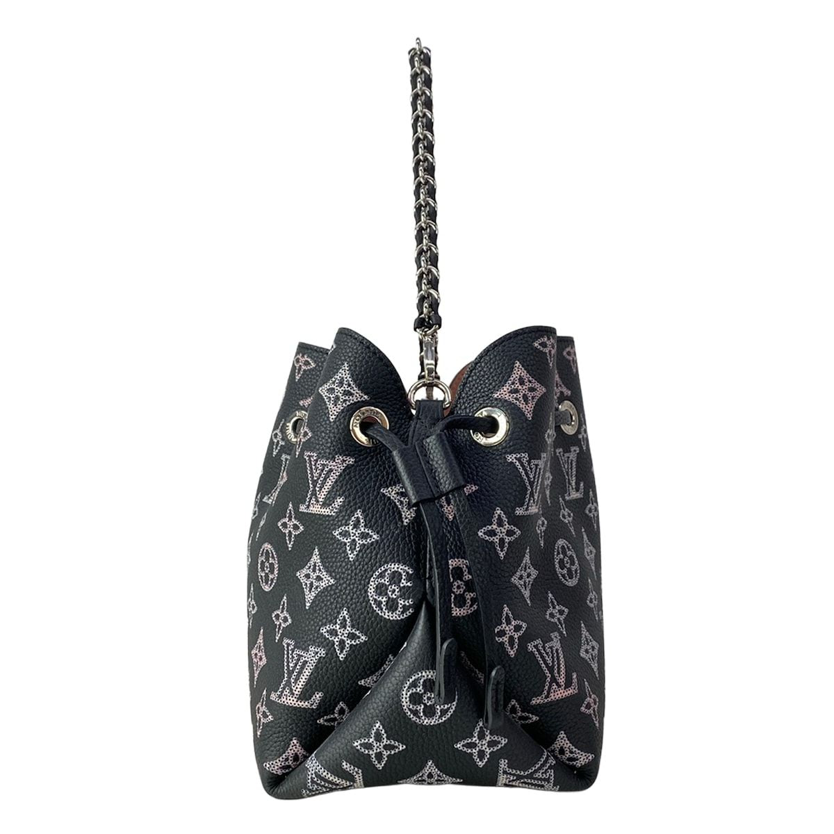 Louis Vuitton Handbag Mahina Bella Black Pink Cream Leather Cowhide — view 4