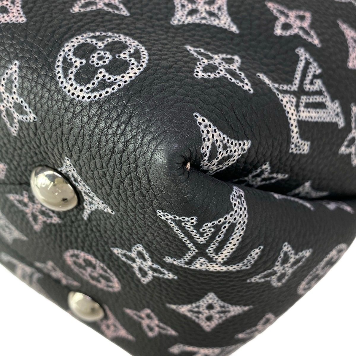 Louis Vuitton Handbag Mahina Bella Black Pink Cream Leather Cowhide — view 9