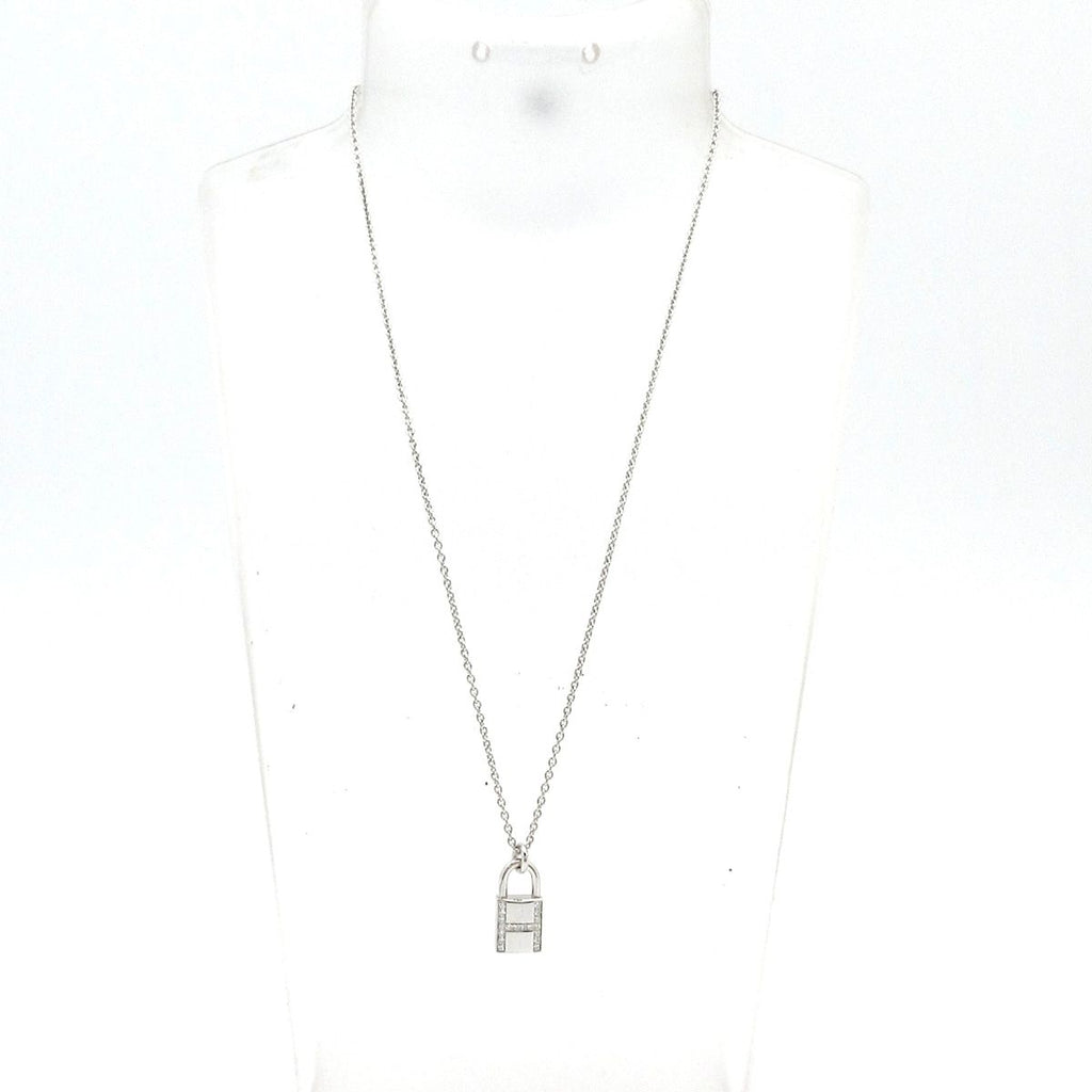 Hermes Necklace Amulet Kelly Cadena 18k White Gold Diamond — view 2