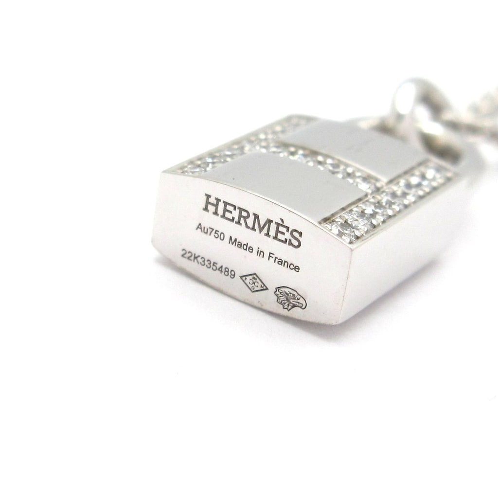 Hermes Necklace Amulet Kelly Cadena 18k White Gold Diamond — view 5