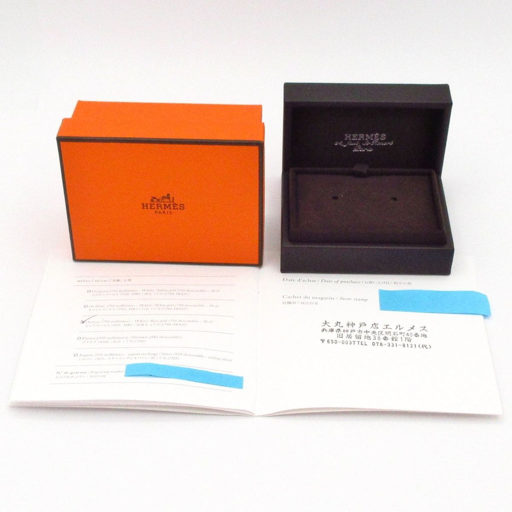 Hermes Earrings Vertiges Coeur TPM 18k Pink Gold Diamond Heart Total 0.11 Carat — view 7