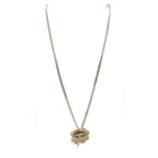 Chanel Necklace Silver Beige Clover CC Logo — view 2