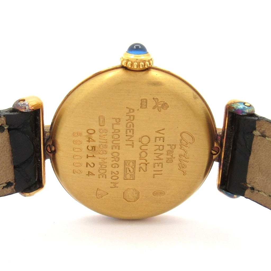 Cartier Watch Must Colise Vermeil 925 Leather Strap Black — view 3