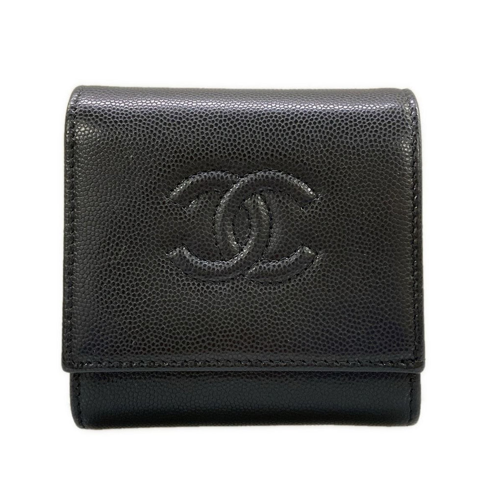 Chanel Bifold Wallet Small Flap Black CC Logo