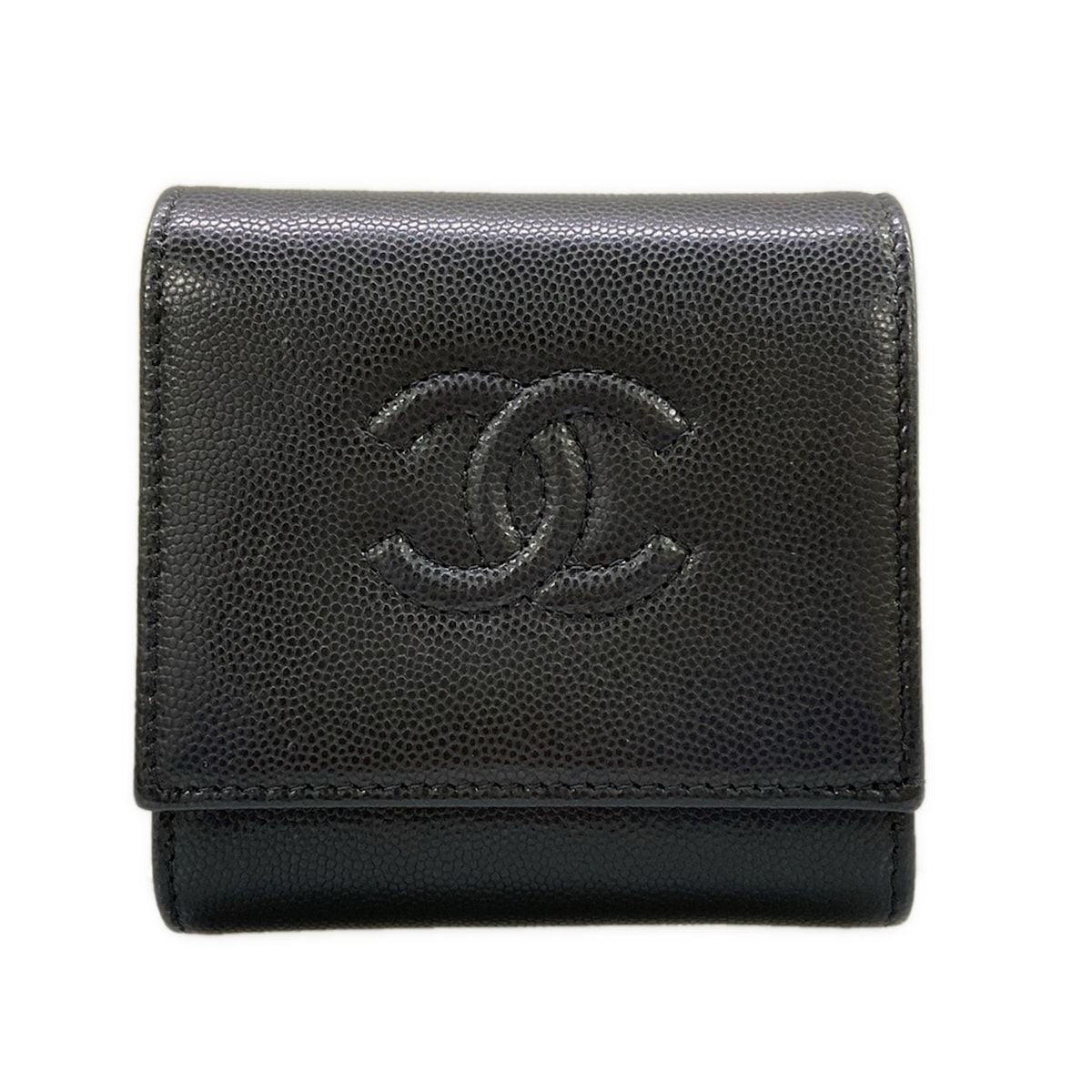 Chanel Bifold Wallet Small Flap Black CC Logo