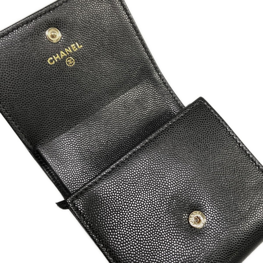 Chanel Bifold Wallet Small Flap Black CC Logo — view 3