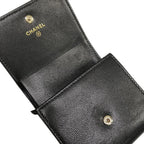 Chanel Bifold Wallet Small Flap Black CC Logo — view 3