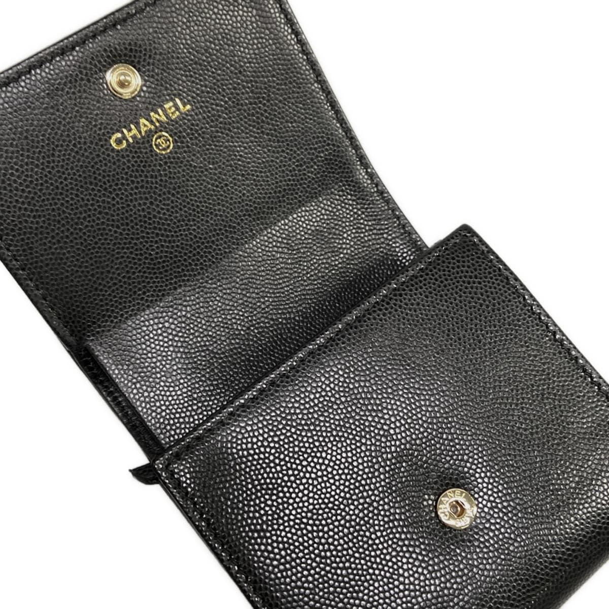 Chanel Bifold Wallet Small Flap Black CC Logo — view 3