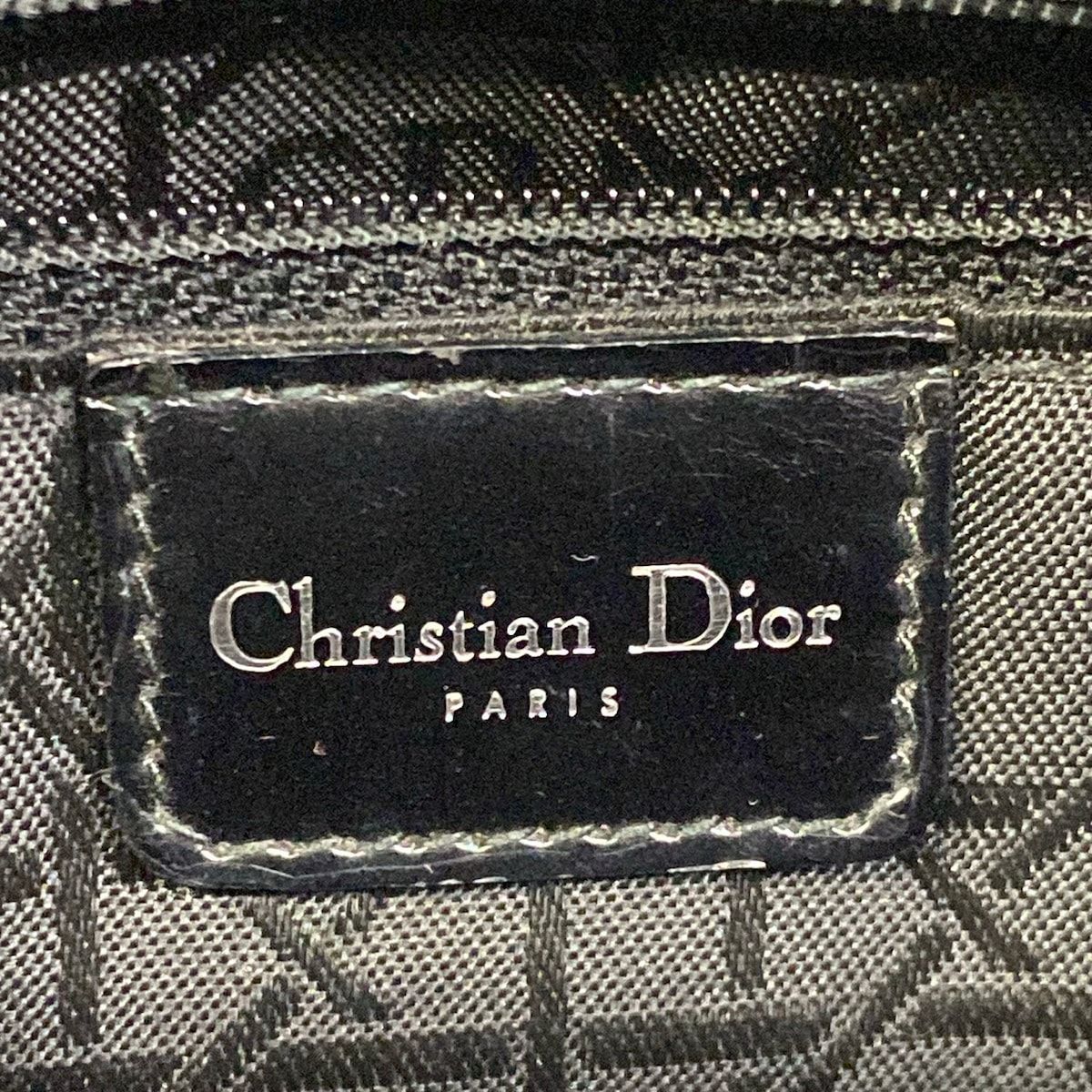 Dior Handbag Lady Bag Black Ivory Houndstooth Plaid Leather — view 9