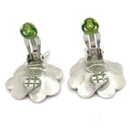 Chanel Earrings Silver Beige Clear CC Logo Clover — view 4