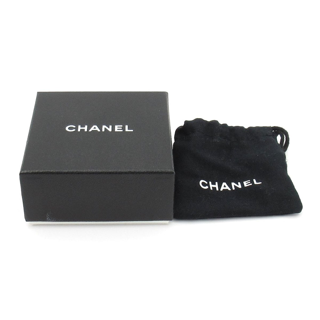 Chanel Earrings Silver Beige Clear CC Logo Clover — view 6