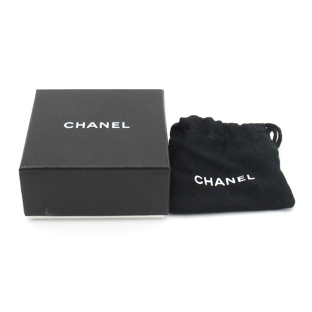 Chanel Earrings Silver Beige Clear CC Logo Clover — view 6