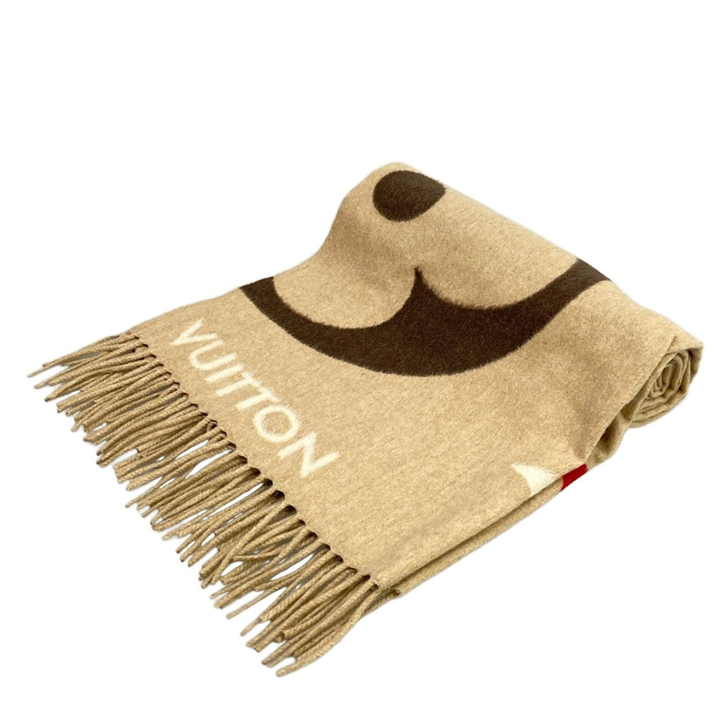 Louis Vuitton Shawl Echarpe Ultimate Beige Wool Cashmere Scarf