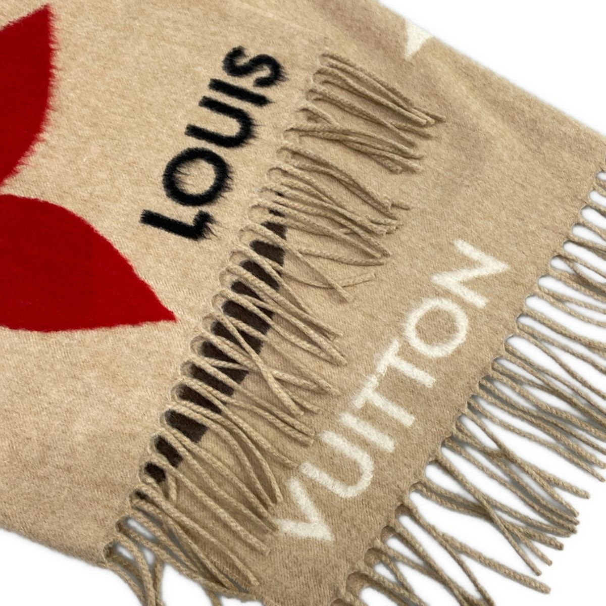 Louis Vuitton Shawl Echarpe Ultimate Beige Wool Cashmere Scarf — view 4