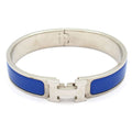 Hermes Bangle Click Silver Blue Bracelet