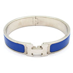 Hermes Bangle Click Silver Blue Bracelet