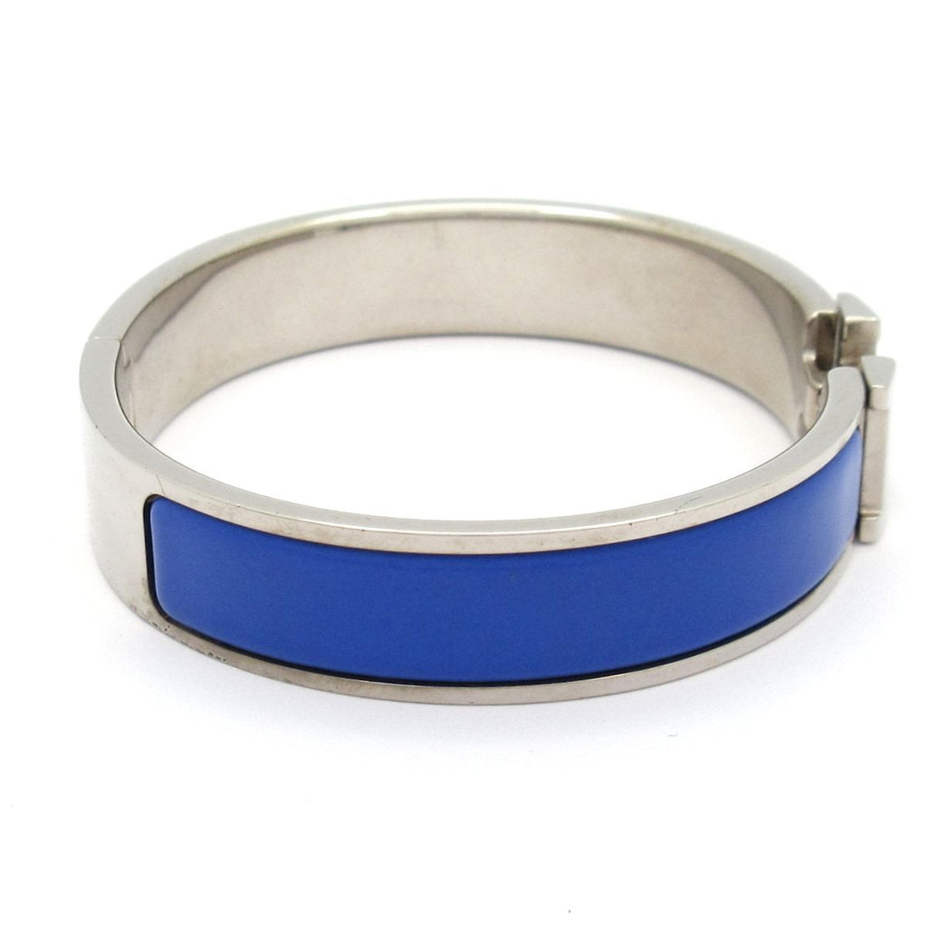 Hermes Bangle Click Silver Blue Bracelet — view 2