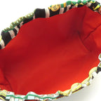 Hermes Pouch Black Green Multi in Colliers Et Chiens Silk — view 4
