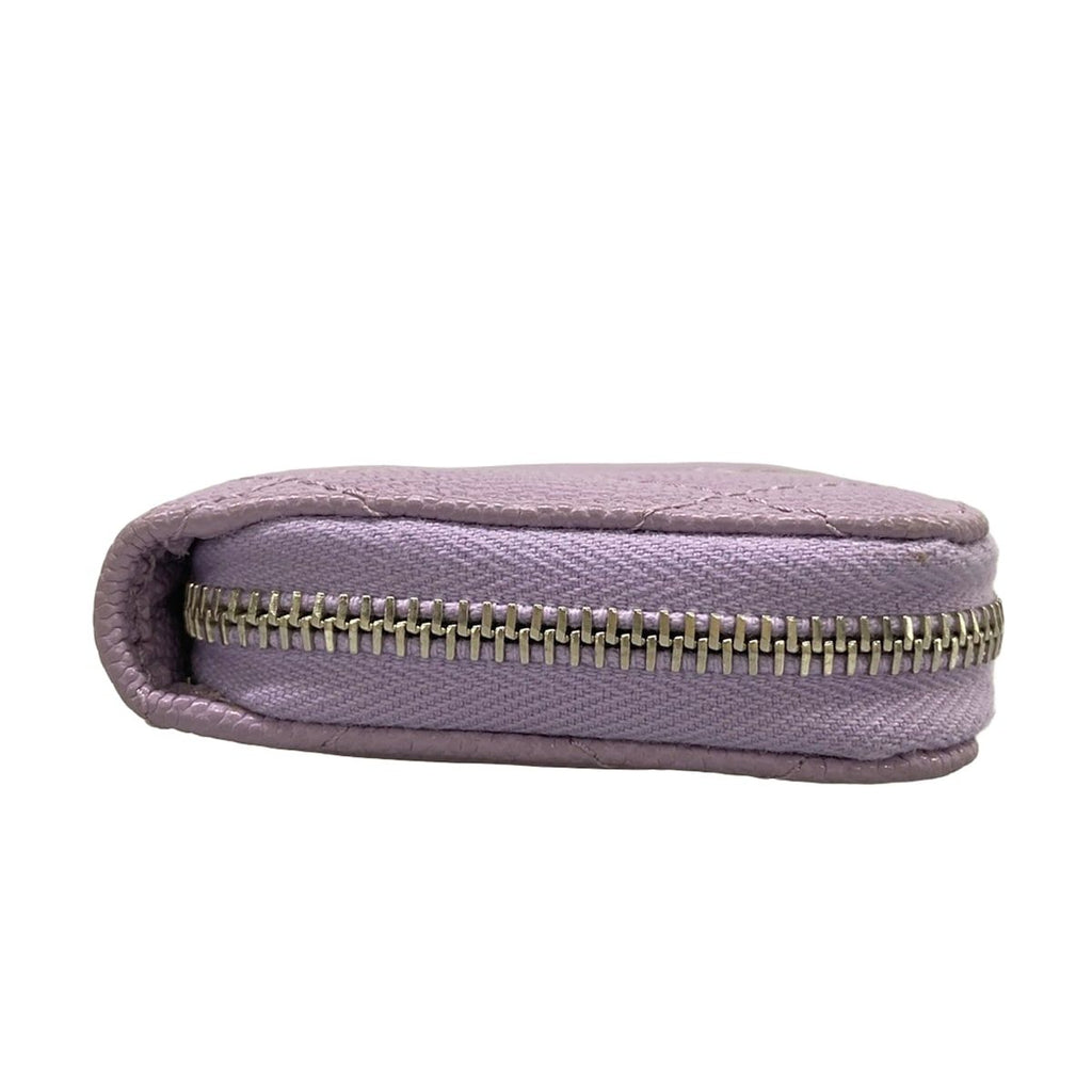 Chanel Coin Case Quilted Light Purple Silver Zip Around — view 7