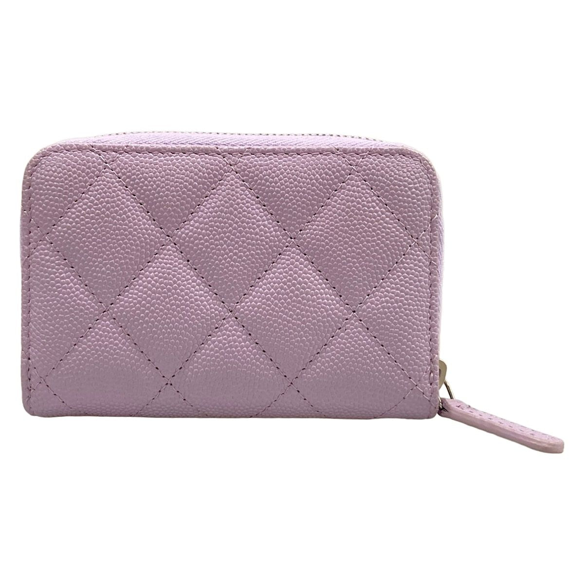 Chanel Coin Case Quilted Light Purple Silver Zip Around — view 2