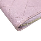 Chanel Coin Case Quilted Light Purple Silver Zip Around — view 6