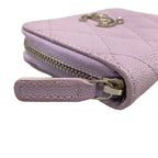 Chanel Coin Case Quilted Light Purple Silver Zip Around — view 9