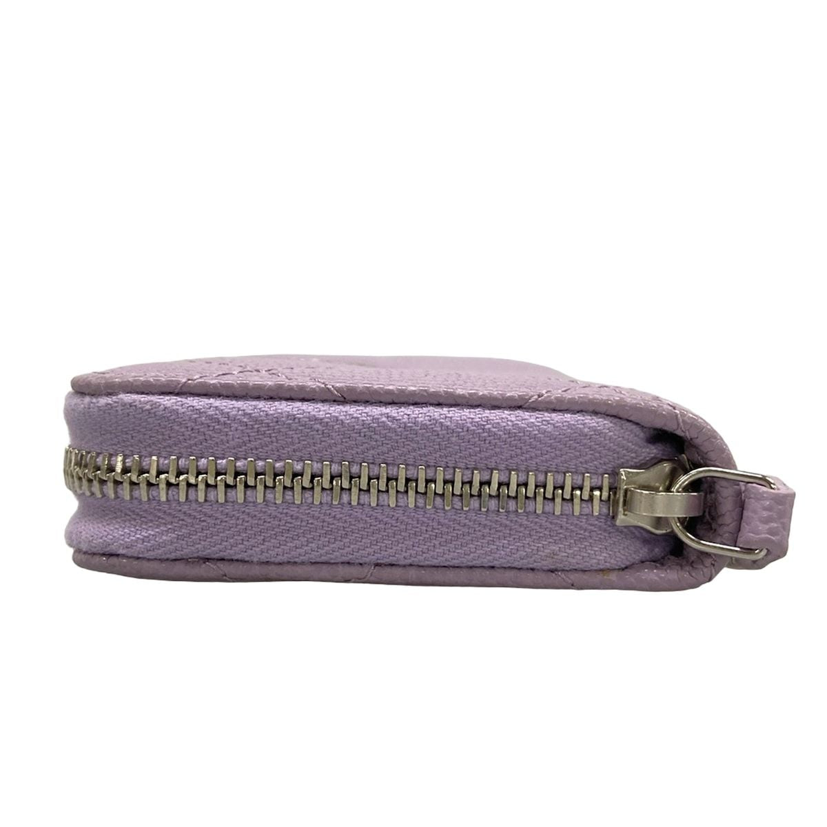 Chanel Coin Case Quilted Light Purple Silver Zip Around — view 8