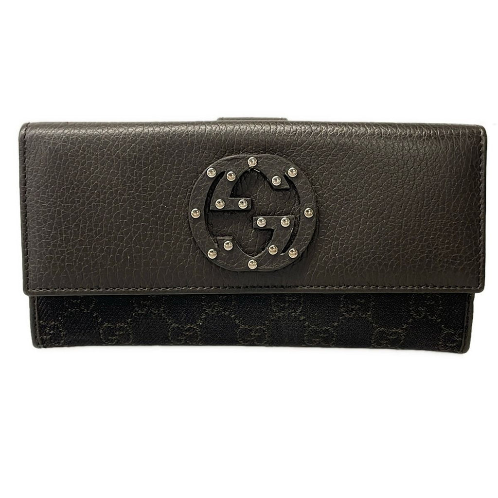 Gucci Wallet Blanc Di Dark Brown Beige Leather