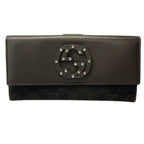 Gucci Wallet Blanc Di Dark Brown Beige Leather