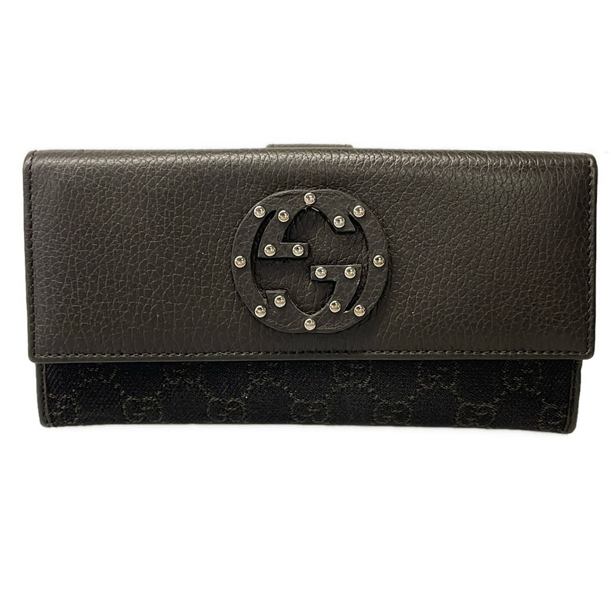 Gucci Wallet Blanc Di Dark Brown Beige Leather