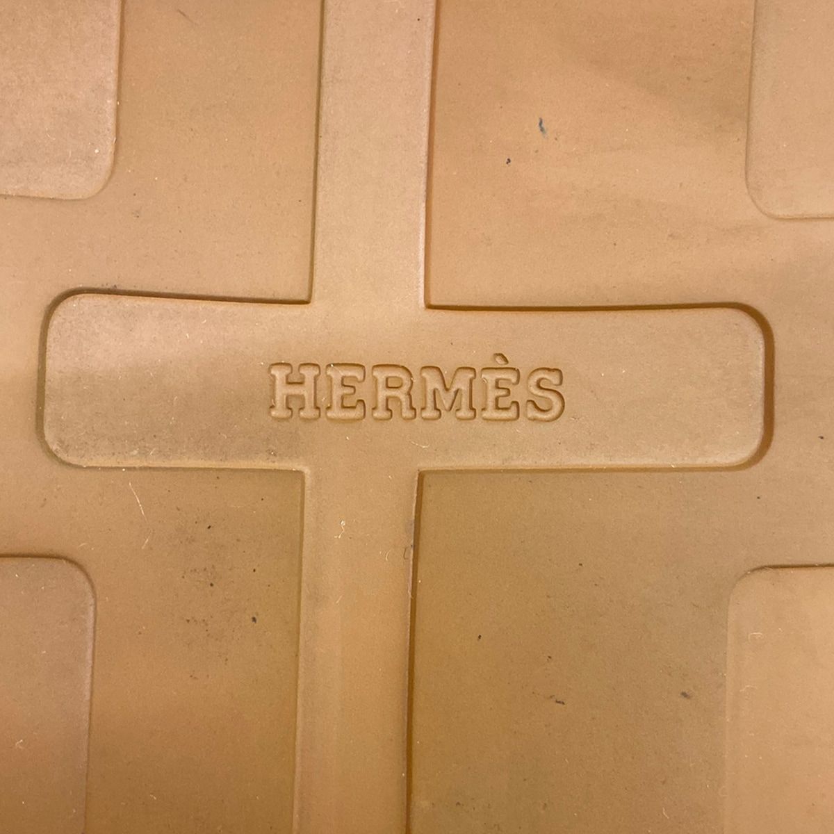Hermes Sandals 37 Enid Brown Platform Velcro Diamant Buckle Silver Leather — view 9