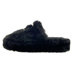 Chanel Shoes 38 C Black Slippers Monsieur Shearling