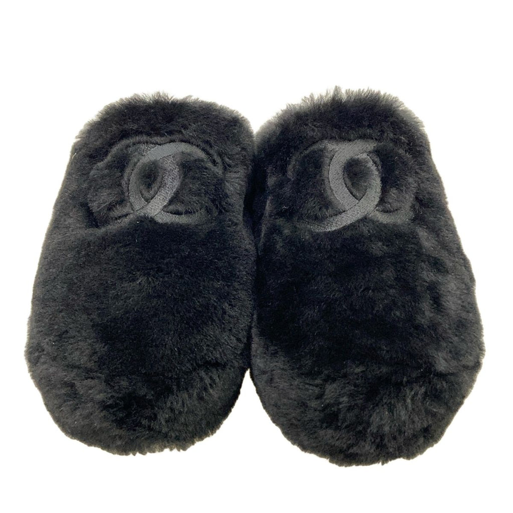 Chanel Shoes 38 C Black Slippers Monsieur Shearling — view 5